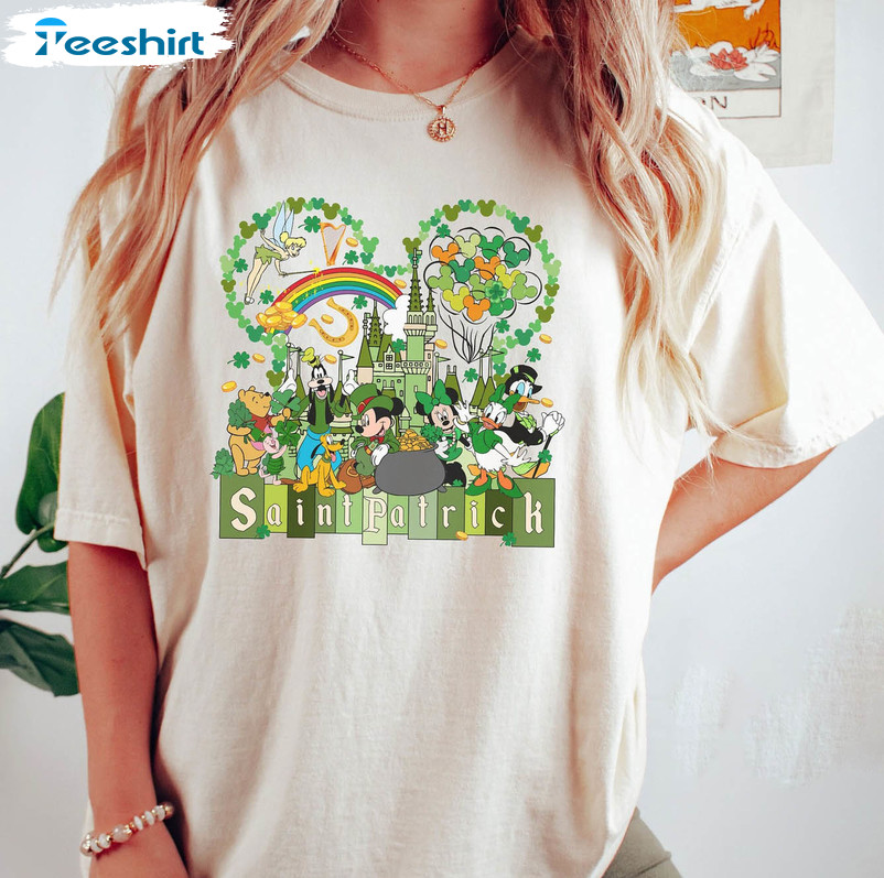 Disneyland St Patricks Day Shirt, Mouse And Friends Long Sleeve Unisex T-shirt