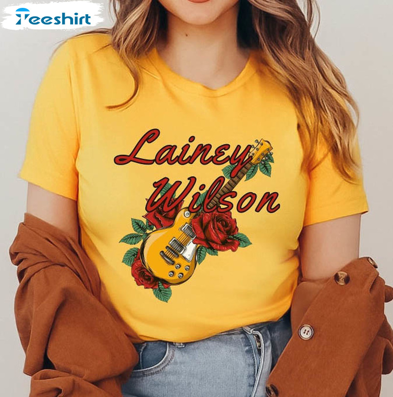Country Festival Trending Shirt, Guitars And Roses Wilson Short Sleeve Sweatshirt