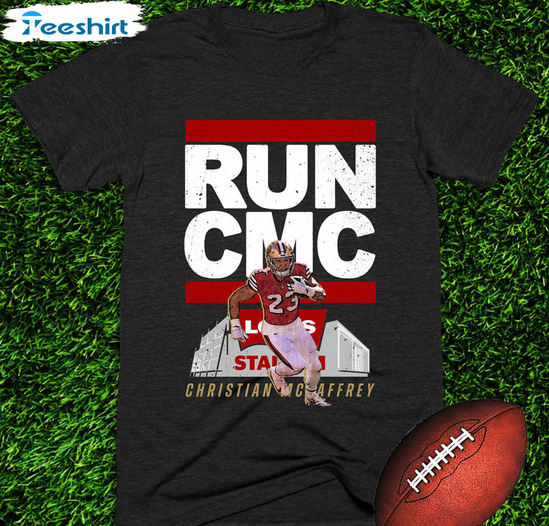 Big Bad Tees Funny Christian McCaffrey Fantasy Football T-Shirt | Run CMC Women's Tee / LightBlue / 2x