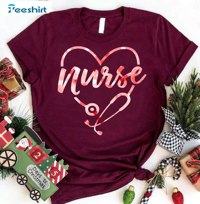 Nurse Valentine Funny Shirt, Cupid's Favorite Nurse Long Sleeve Unisex T-shirt