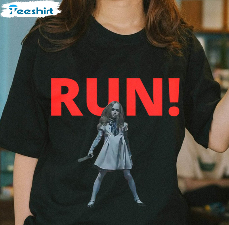Megan Run Shirt, You Should Probably Run Horror Movie Short Sleeve Sweatshirt