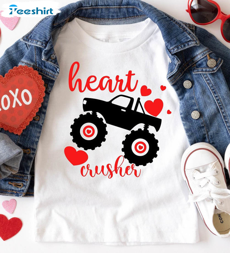 Heart Crusher Valentine Funny Shirt, Toddler Valentine Crewneck Unisex T-shirt