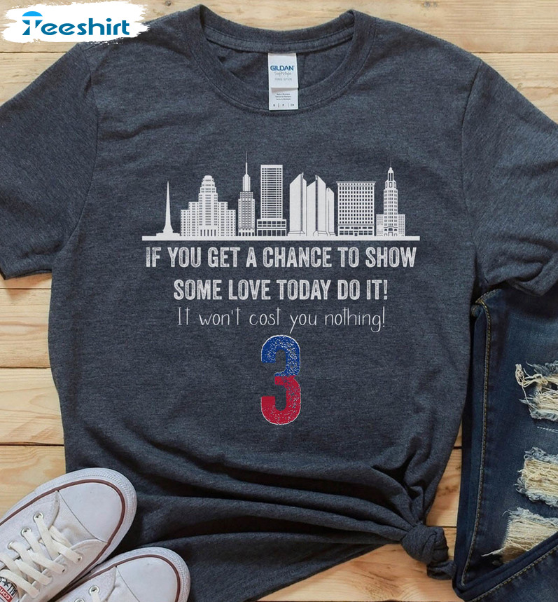 T Buffalo Football Trending Shirt, Damar Hamlin Love For 3 Crewneck Unisex T-shirt