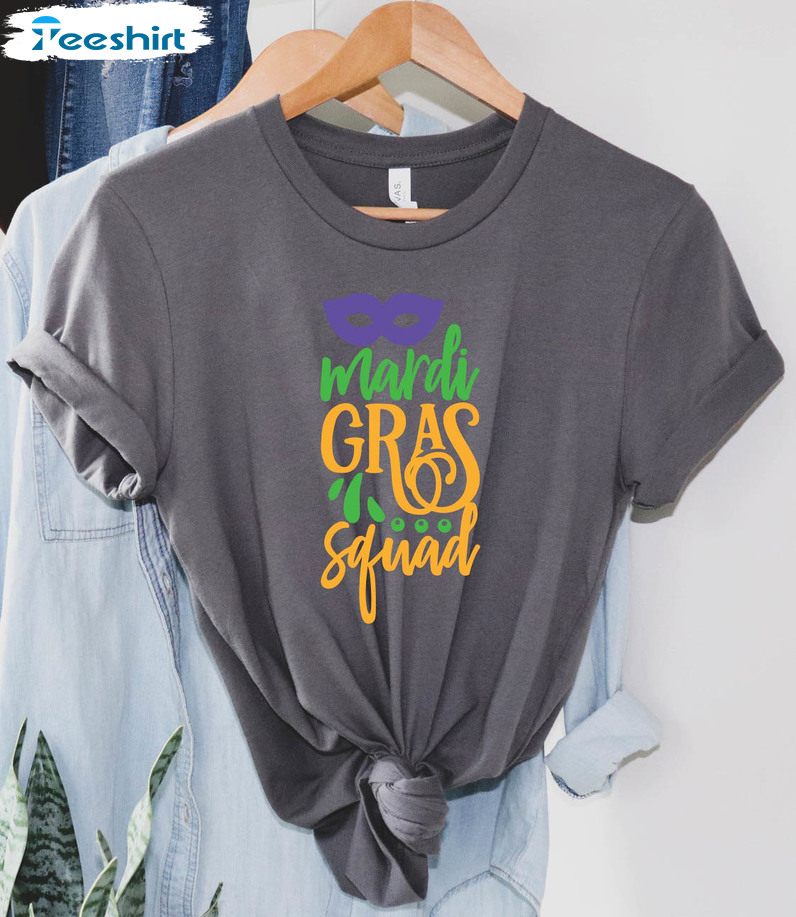 Mardi Gras Squad Trendy Shirt, Mardi Gras Short Sleeve Unisex T-shirt