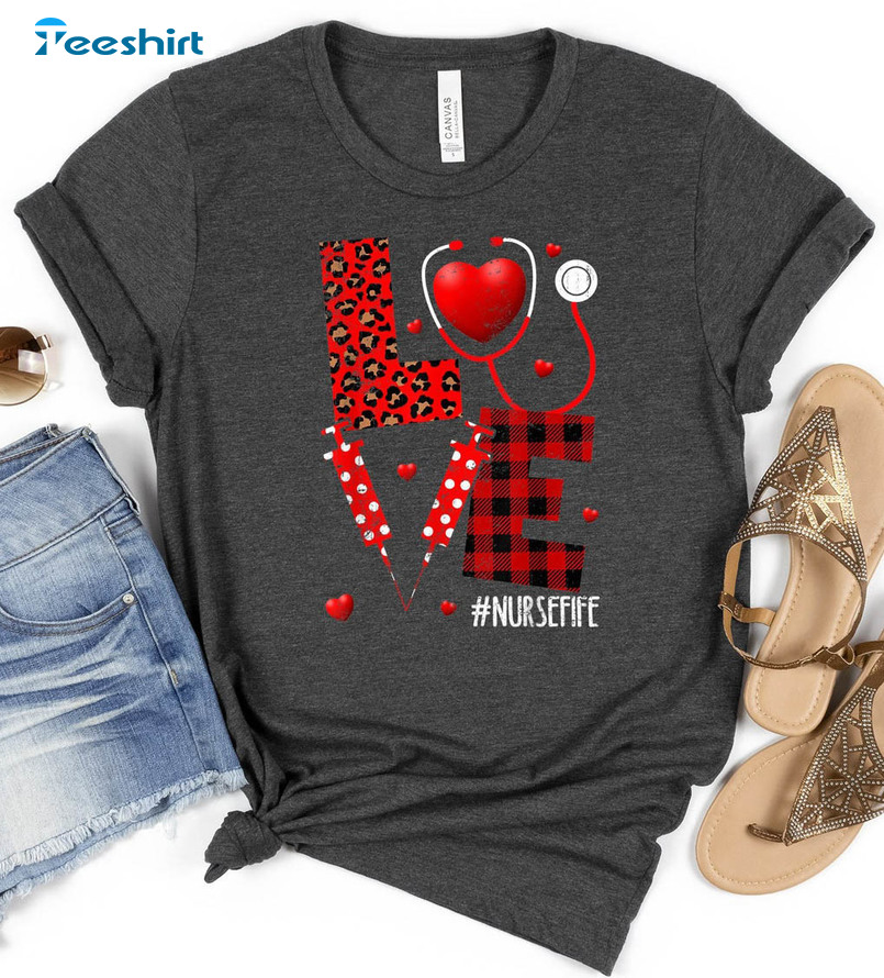 Nurse Valentines Day Sweatshirt, Nurse Valentine Vintage Unisex Hoodie Crewneck