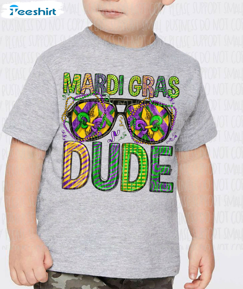 Mardi Gras Dude Shirt , Vintage Short Sleeve Unisex T-shirt