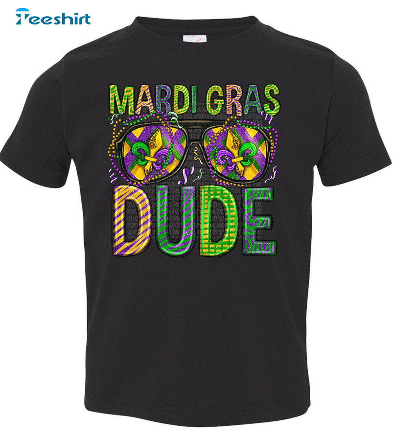 Mardi Gras Dude Shirt , Vintage Short Sleeve Unisex T-shirt