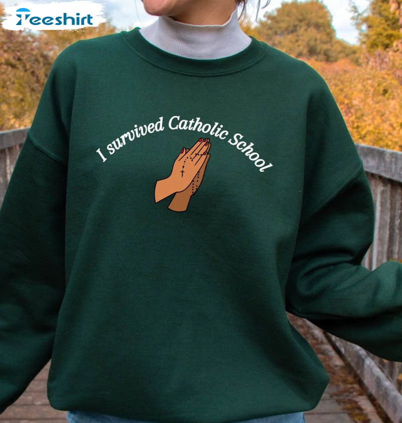 I Survived Catholic School Shirt, Funny Tee Tops Unisex T-shirt