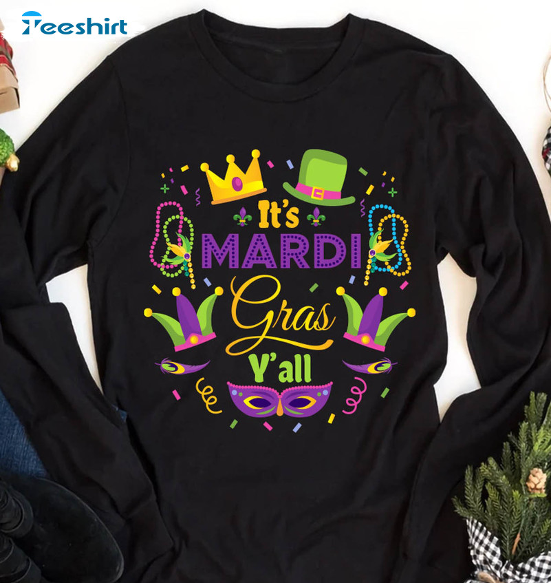 It's Mardi Gras Y'all Vintage Shirt, Fat Tuesday Unisex T-shirt Short Sleeve