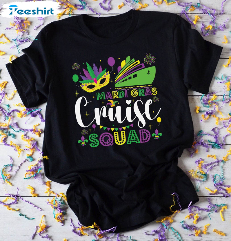 Mardi Gras Cruise Squad Shirt, Mardi Gras Festival Short Sleeve Unisex Hoodie