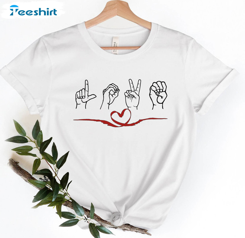 Sign Language Shirt , Asl Valentines Day Long Sleeve Unisex Hoodie