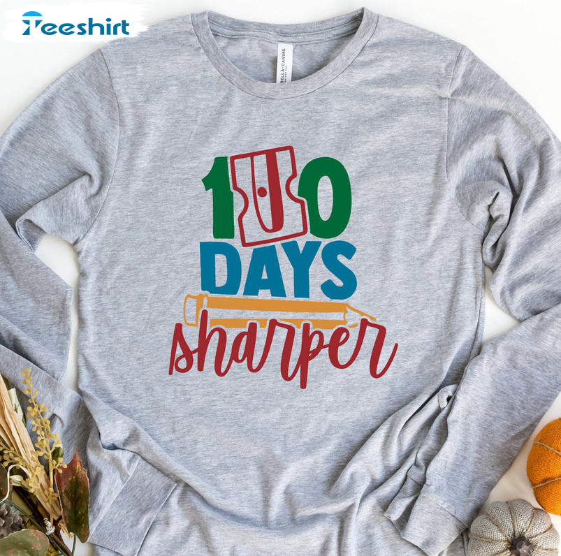 100 Days Sharper Trendy Shirt, Vintage Crewneck Unisex Hoodie