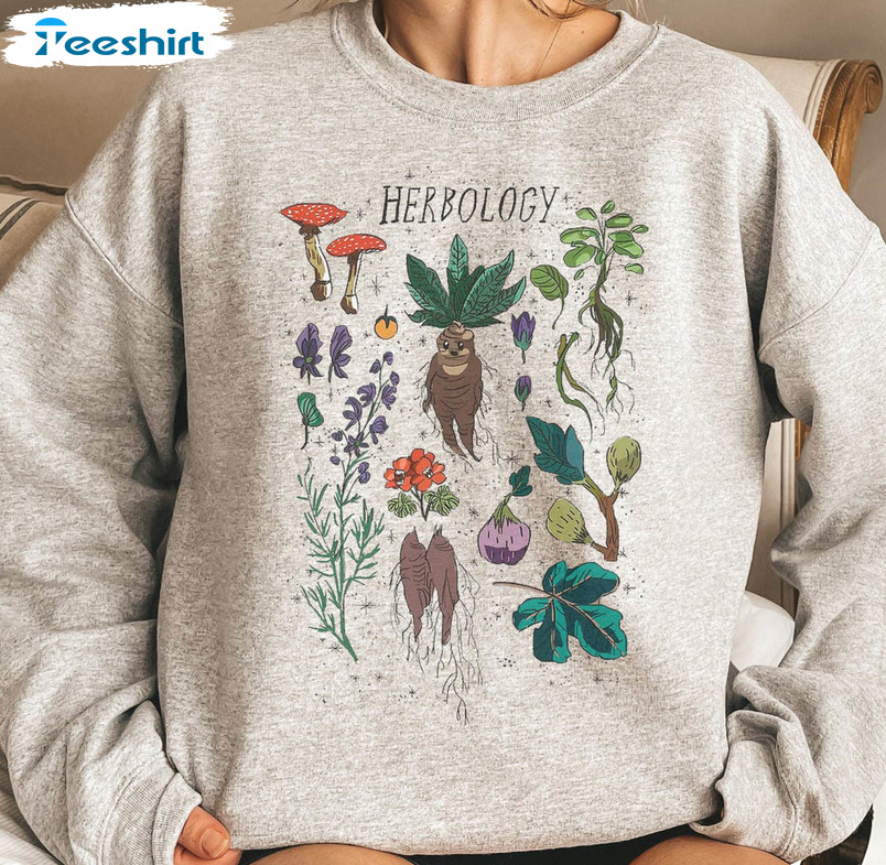 Herbology Plants Vintage Shirt, Plant Lover Botanical Unisex Hoodie Short Sleeve