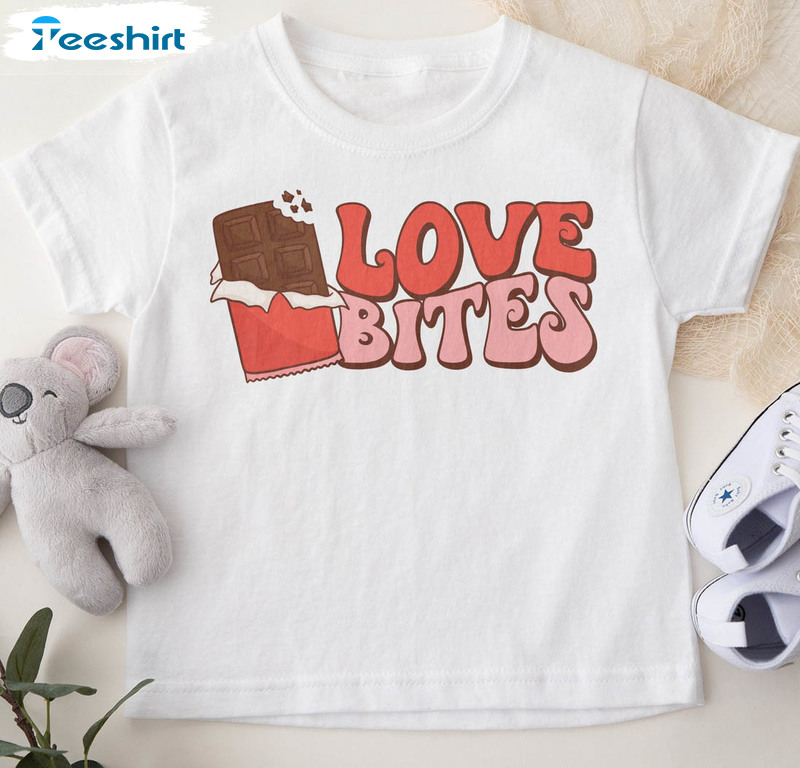 Love Bites Valentine Vintage Shirt, Cute Valentines Day Short Sleeve Crewneck