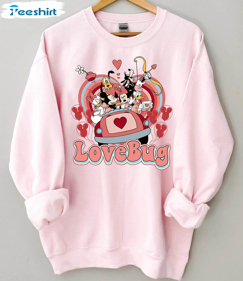 Retro Disney Valentines Day Love Bug Shirt, Disneyworld Unisex Hoodie Short Sleeve