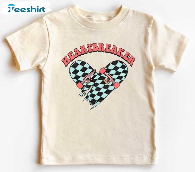 Heartbreaker Skater Valentines Day Shirt, Vintage Unisex T-shirt Long Sleeve