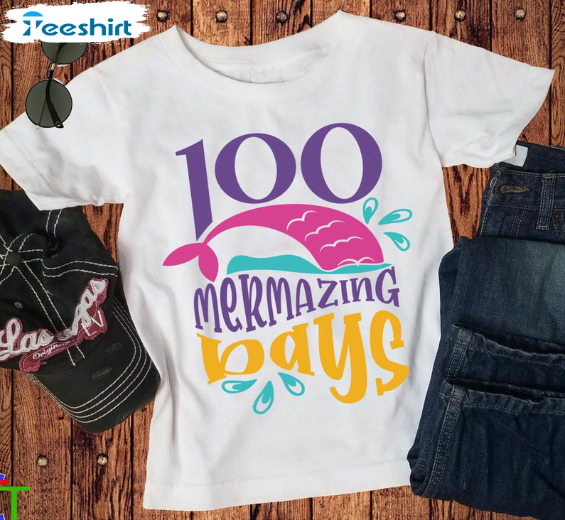 100 Mermazing Days Shirt, 100 Days Of School Unisex T-shirt Unisex Hoodie