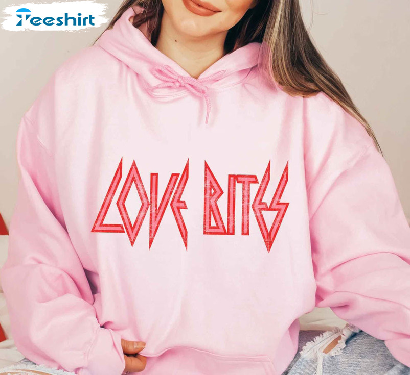 Love Bites Valentine Vintage Shirt, Funny Short Sleeve Unisex Hoodie