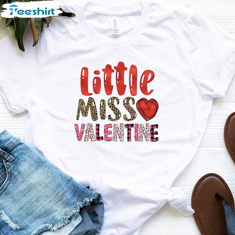 Little Miss Valentine Leopard Shirt, My Love Crewneck Unisex T-shirt