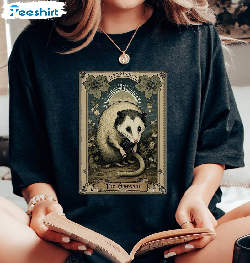 The Opossum Tarot Card Shirt, Opossum Unisex Hoodie Crewneck