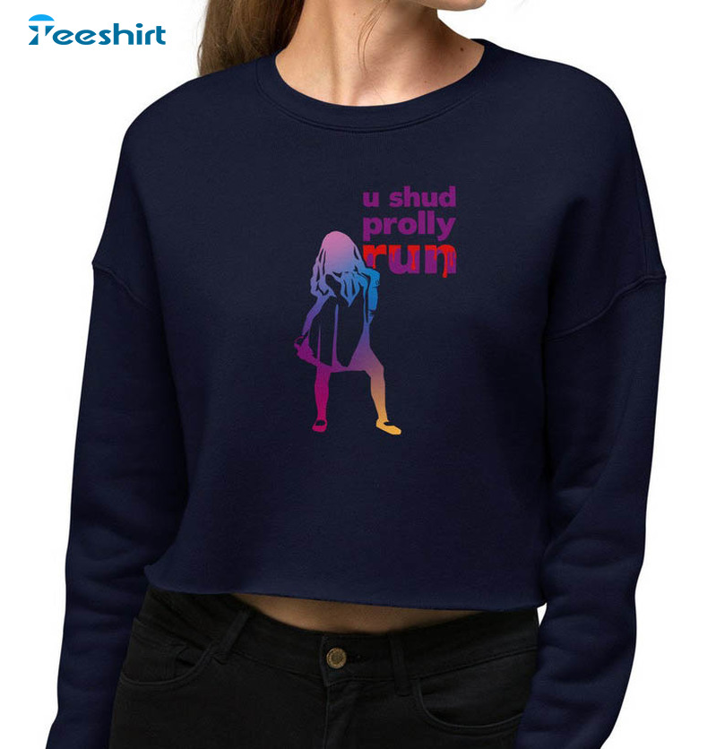 You Should Probably Run Shirt, M3gan Horor Movie Unisex Hoodie Unisex Hoodie Crewneck