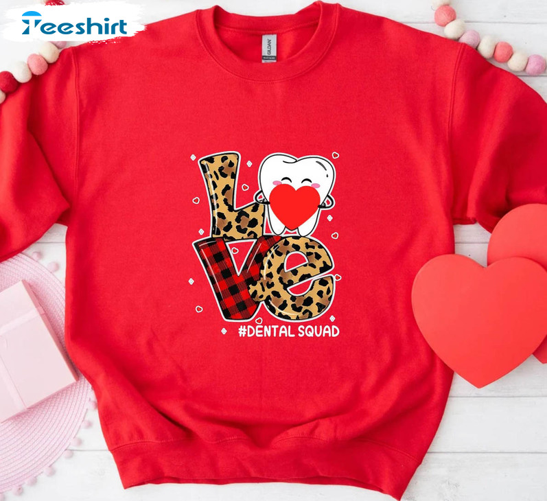 Love Tooth Dentist Sweatshirt , Dentist Valentines Unisex Hoodie Long Sleeve