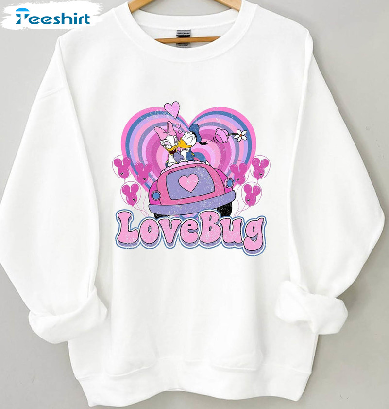 Vintage Disney Donald Duck Love Bug Shirt, Valentines Day Long Sleeve Unisex Hoodie