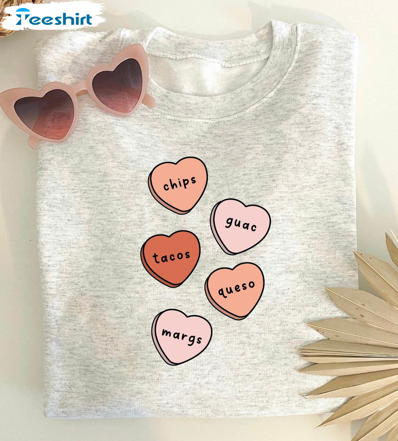 Candy Hearts Valentines Sweatshirt, Vintage Unisex Hoodie Unisex T-shirt
