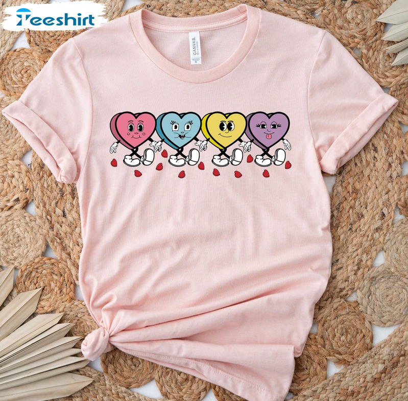 Valentines Smiley Face Cute Shirt, Happy Valentines Day Unisex T-shirt Unisex Hoodie