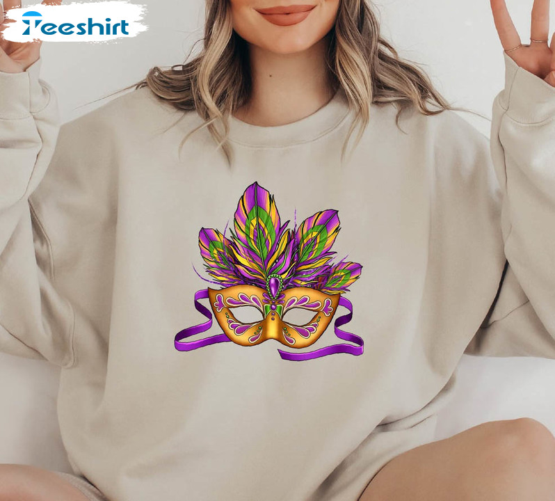 Cute Mardi Gras Sweatshirt, Trending Unisex T-shirt Short Sleeve