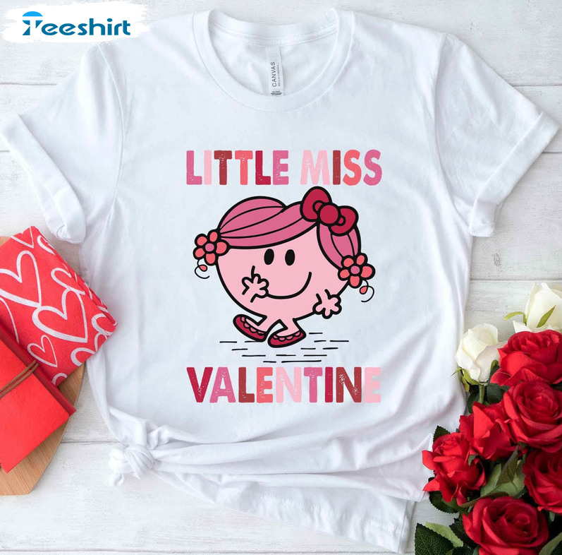 Little Miss Valentine Vintage Shirt, Cute Valentine Days Unisex Hoodie Crewneck