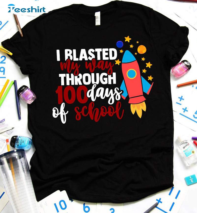 I Blasted My Way Through 100 Days Funny Sweatshirt, Long Sleeve