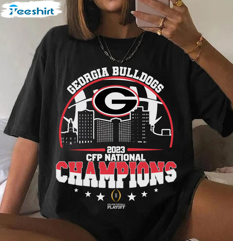 Georgia Bulldogs National Champion 2023 Shirt, Go Dawgs Vintage Tee Tops Short Sleeve