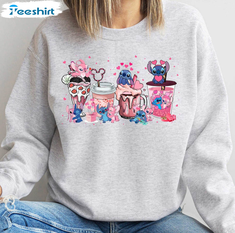 Stitch And Lilo Sweatshirt, Couple Disney Long Sleeve Unisex Hoodie