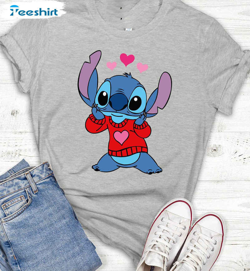 Stitch Valentines Funny Shirt, Disney Valentine Unisex T-shirt Short Sleeve