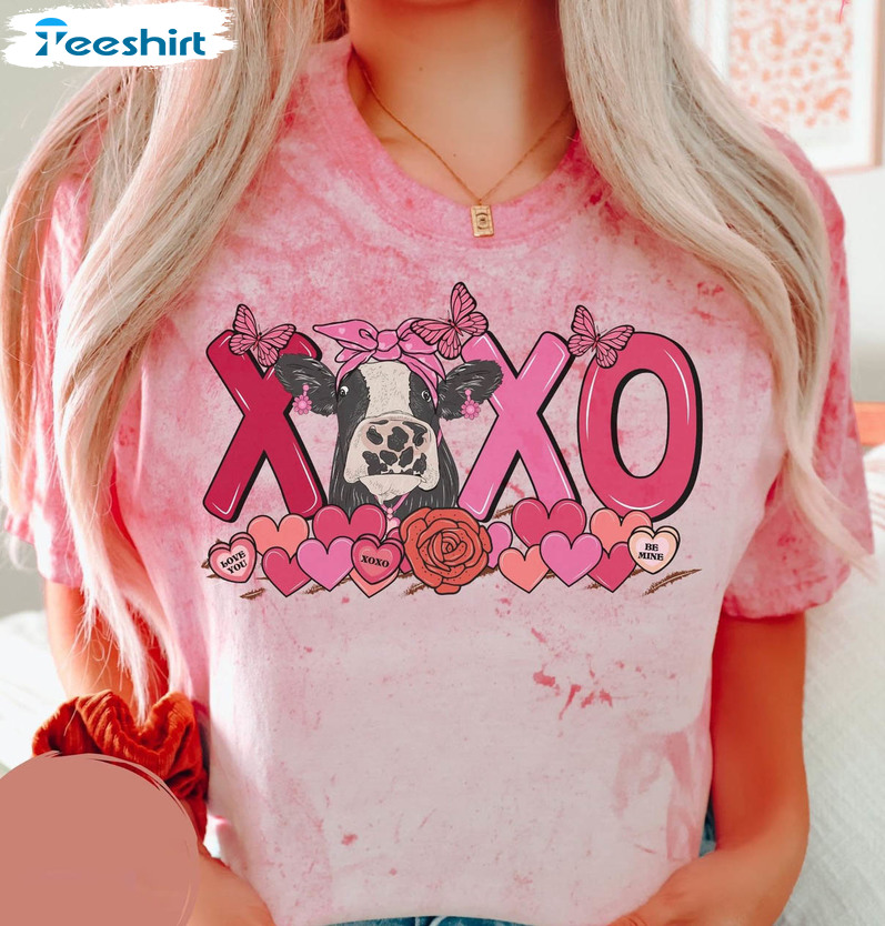 Xoxo Valentine Heifer Shirt, Trendy Sweater Unisex Hoodie