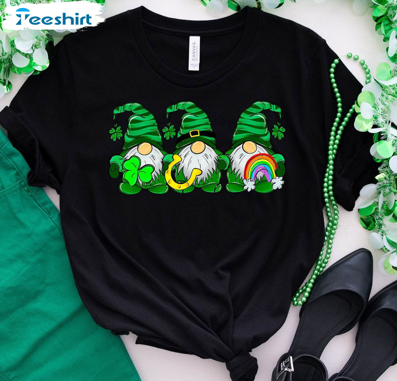 St Patricks Day Gnome Vintage Shirt, Happy St Patrick's Day Crewneck Unisex T-shirt