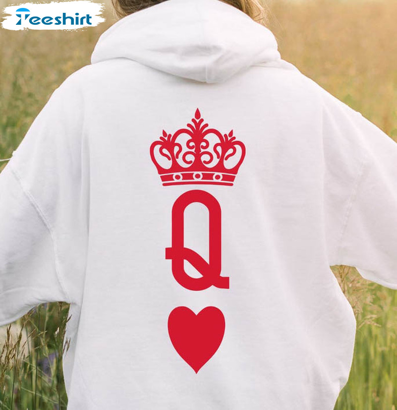 Queen Of Hearts Valentines Vintage Shirt, Card Lover Unisex T-shirt Tee Tops