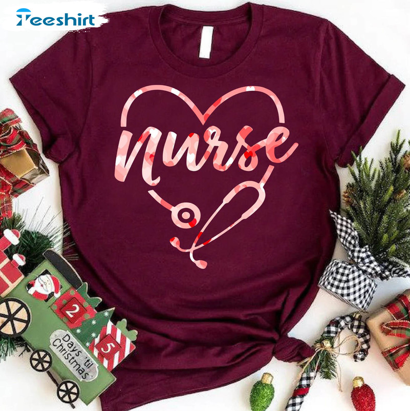 Nurse Valentine Shirt, Cupid's Favorite Nurse Long Sleeve Unisex T-shirt