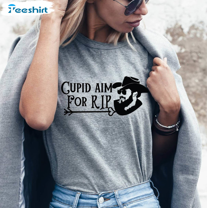 Cupid Aim For Rip Shirt, Yellowstone Valentines Day Long Sleeve Sweatshirt