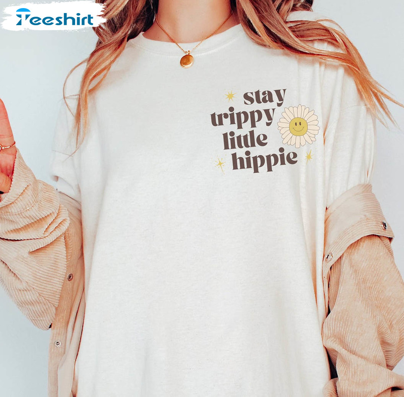 Stay Trippy Little Hippie Vintage Shirt, Boho Vintage Tee Tops Unisex Hoodie