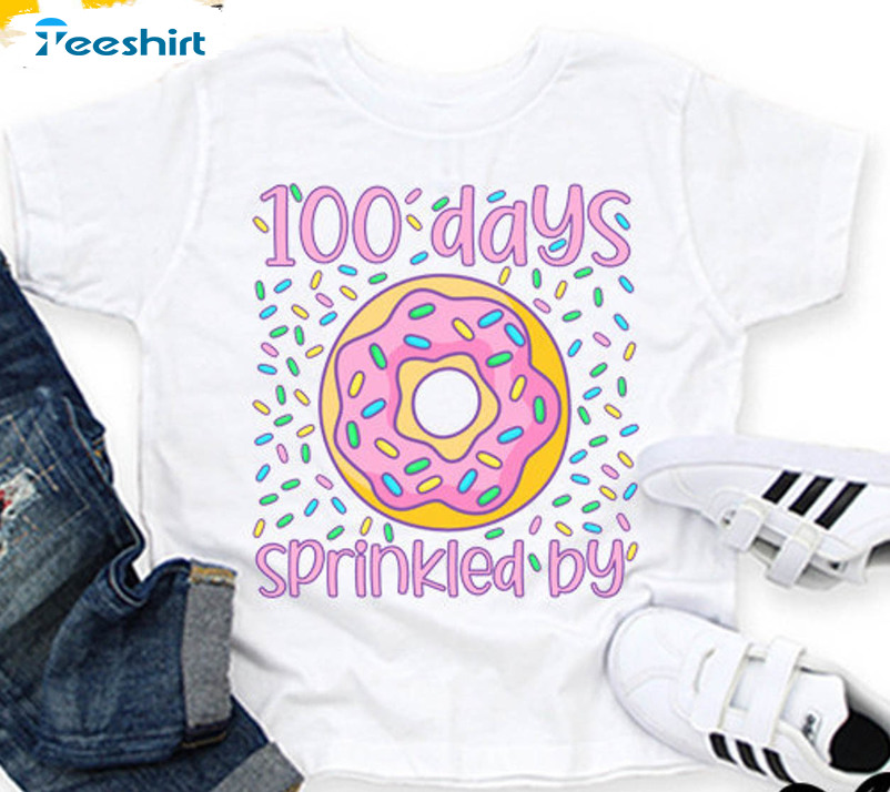 100 Days Sprinkled By Shirt , 100 Days School Vintage Long Sleeve Unisex T-shirt