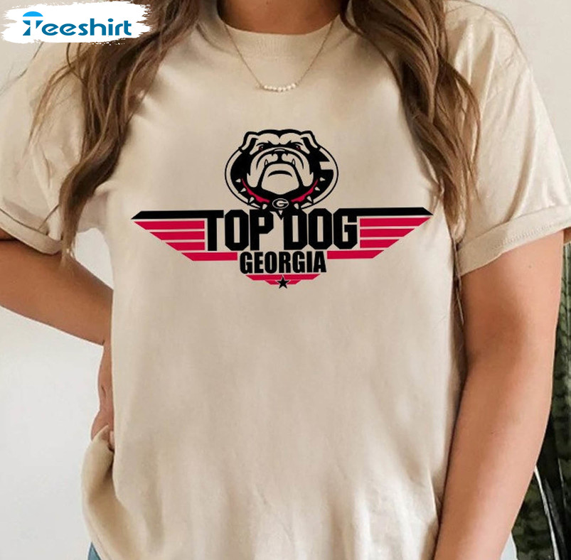Georgia Top Dog Football Sweatshirt, Football Unisex Hoodie Short Sleeve