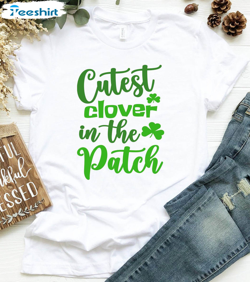 Cutest Clover In The Patch Vintage Shirt, St Patrick's Day Short Sleeve Crewneck