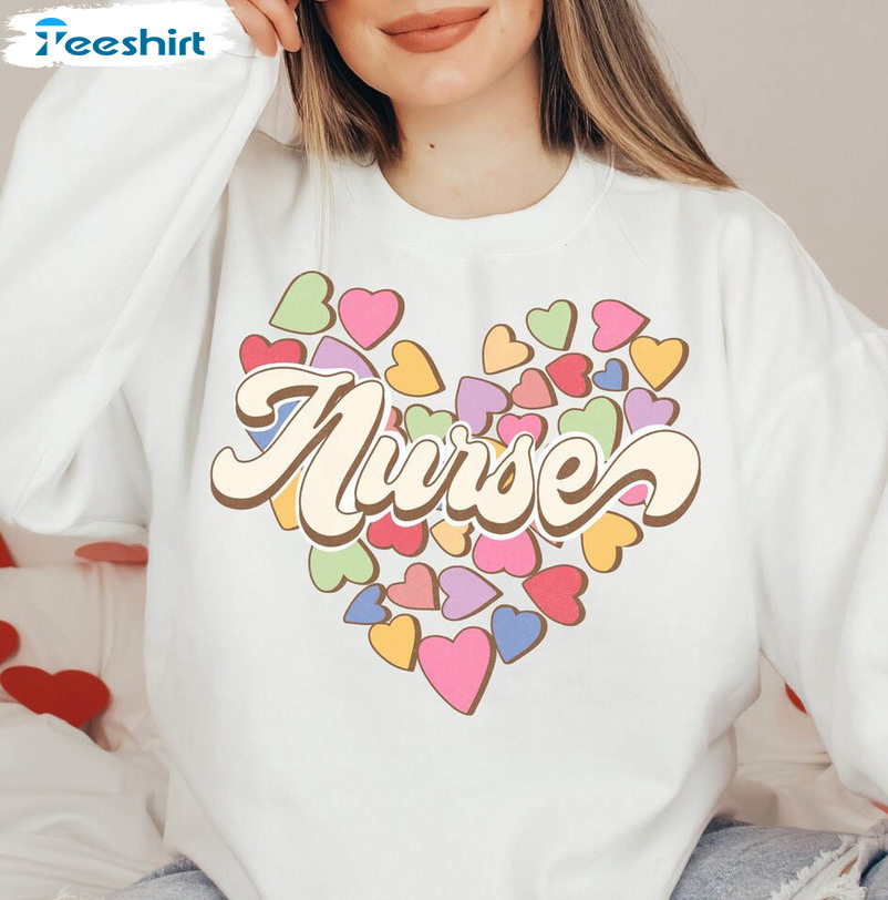 Nurse Valentines Day Shirt, Candy Heart Unisex T-shirt Short Sleeve