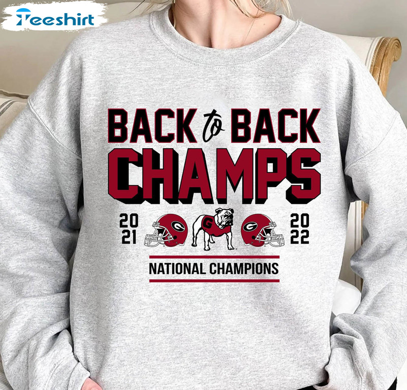 Back To Back Champs Shirt, Georgia Champs Short Sleeve Unisex Hoodie