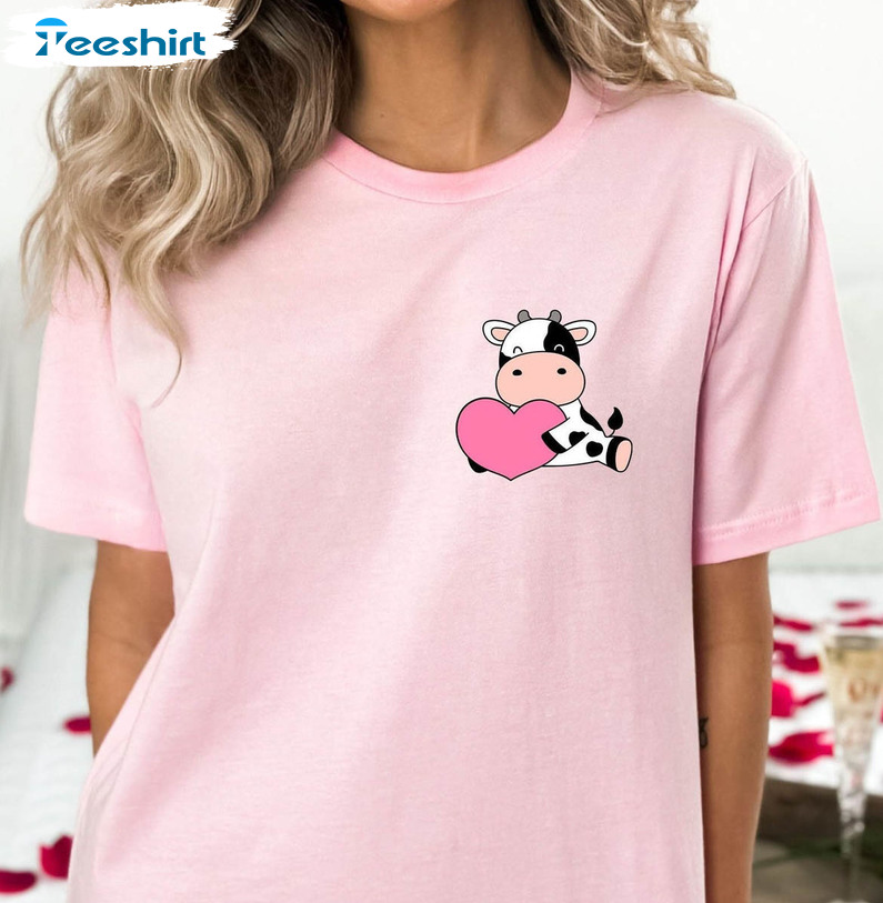 Valentines Day Cow Shirt, Cow Lover Unisex T-shirt Unisex Hoodie