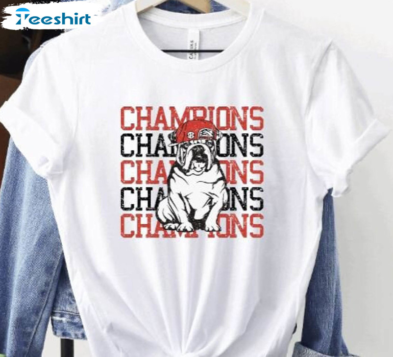 Georgia Bulldogs Champions Shirt, Trending Football Unisex Hoodie Tee Tops