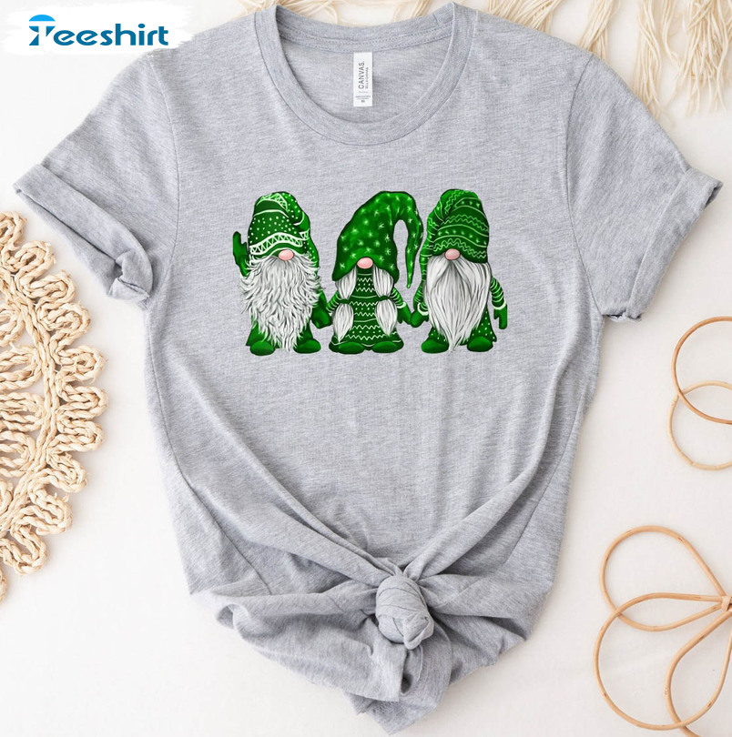 St Patricks Day Gnome Funny Shirt, Irish Trending Unisex Hoodie Crewneck