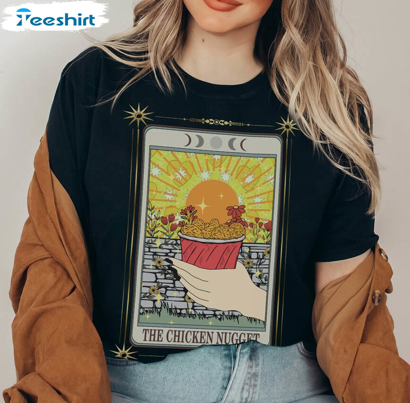 The Chicken Nugget Tarot Card Funny Shirt, Bull Wild Long Sleeve Unisex T-shirt